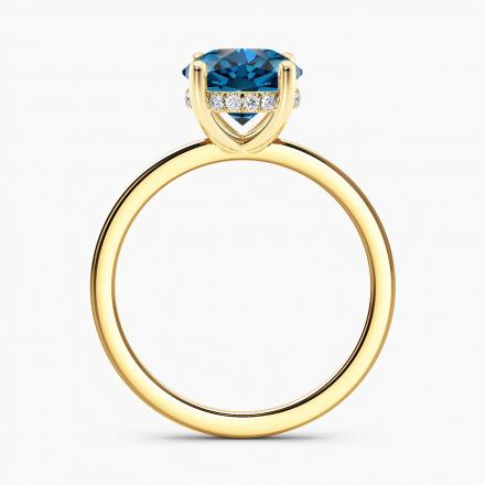 Lab Grown Diamond Hidden Halo Engagement Ring Round 0.50 ct. (Blue, VS-SI) in 14k Yellow Gold