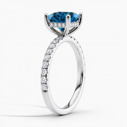 Lab Grown Diamond Hidden Halo Engagement Ring Princess 0.50 ct. (Blue, VS-SI) in 14k White Gold