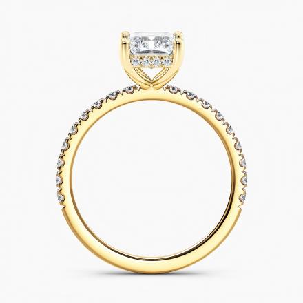 Lab Grown Diamond Hidden Halo Diamond Engagement Ring Radiant 1.00 ct. (I-J, VS1-VS2) in 14k Yellow Gold