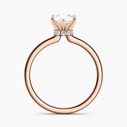Certified Lab Grown Diamond Ribbon Halo Engagement Ring Marquise 1.00 ct. (I-J, VS1-VS2) in 14k Rose Gold