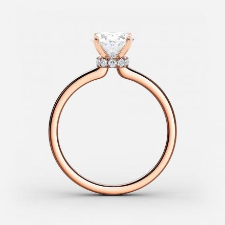 Certified Lab Grown Diamond Ribbon Halo Engagement Ring Oval 1.00 ct. (I-J, VS1-VS2) in 14k Rose Gold
