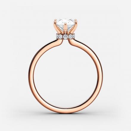 Certified Lab Grown Diamond Ribbon Halo Engagement Ring Pear 1.00 ct. (I-J, VS1-VS2) in 14k Rose Gold