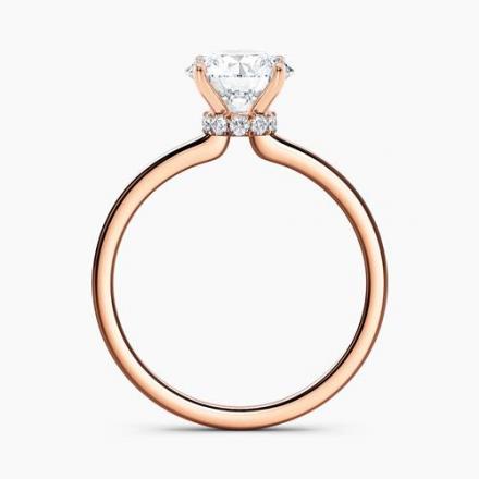 Lab Grown Diamond Ribbon Halo Engagement Ring Round IGI Certified 2.00 ct. (I, VVS1-VVS2) in 14k Rose Gold