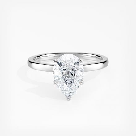 Lab Grown Diamond Ribbon Halo Engagement Ring Pear 1.25 ct. (F, VS) in 14k White Gold