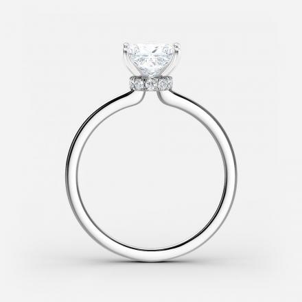 Certified Lab Grown Diamond Ribbon Halo Engagement Ring Princess 1.00 ct. (I-J, VS1-VS2) in 14k White Gold