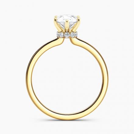 Certified Lab Grown Diamond Ribbon Halo Engagement Ring Marquise 1.00 ct. (I-J, VS1-VS2) in 14k Yellow Gold