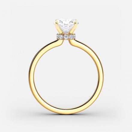 Certified Lab Grown Diamond Ribbon Halo Engagement Ring Oval 1.00 ct. (I-J, VS1-VS2) in 14k Yellow Gold