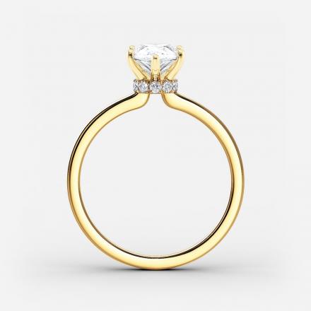 Certified Lab Grown Diamond Ribbon Halo Engagement Ring Pear 1.00 ct. (I-J, VS1-VS2) in 14k Yellow Gold