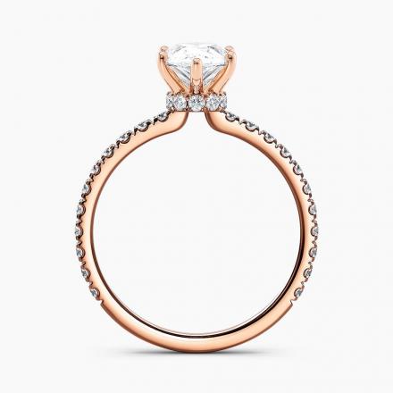 Lab Grown Diamond Ribbon Halo Diamond Engagement Ring Marquise 1.00 ct. (I-J, VS1-VS2) in 14k Rose Gold