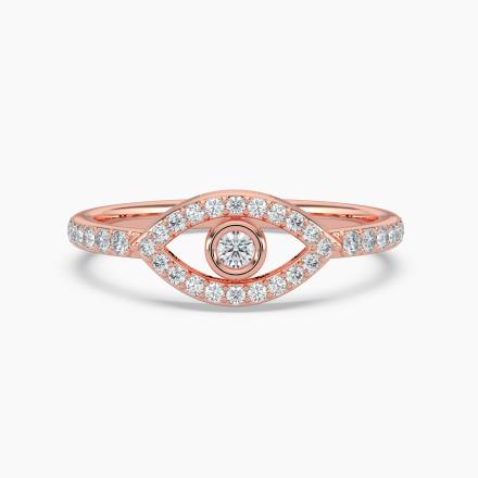 Evil Eye Lab Diamond Ring in 14K Rose Gold
