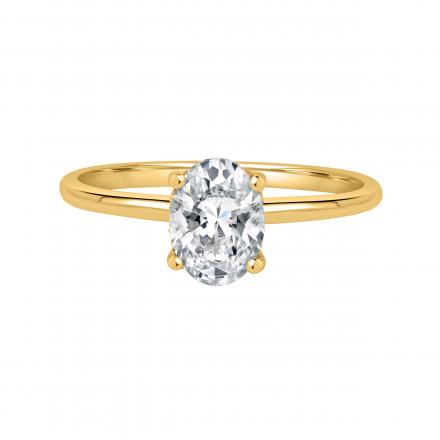 IGI Certified Lab Grown Diamond Hidden Halo Engagement Ring Oval 1.00 ct. (E-F, VS) in 14k Yellow Gold