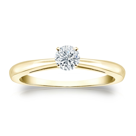 Natural Diamond Solitaire Ring Round 0.25 ct. tw. (G-H, VS1-VS2) 18k Yellow Gold 4-Prong