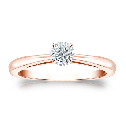 Natural Diamond Solitaire Ring Round 0.33 ct. tw. (H-I, SI1-SI2) 14k Rose Gold 4-Prong