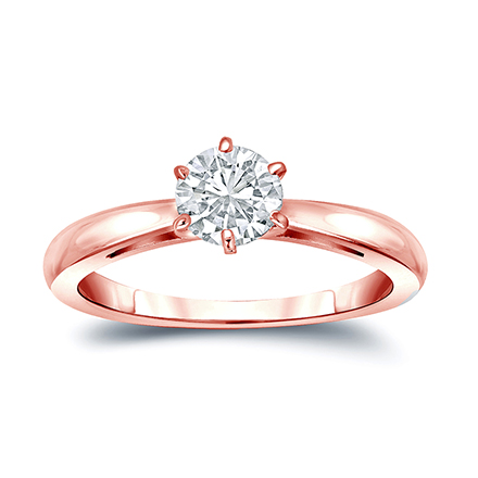 Lab Grown Diamond Solitaire Ring Round 0.38 ct. tw. (H-I, VS) 14k Rose Gold 6-Prong