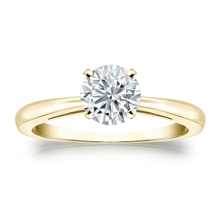 Natural Diamond Solitaire Ring Round 0.75 ct. tw. (G-H, VS1-VS2) 14k Yellow Gold 4-Prong