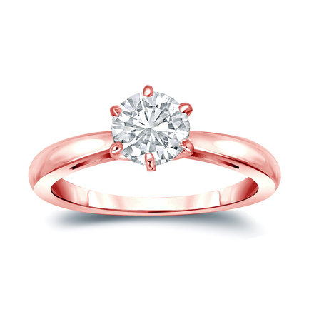 Lab Grown Diamond Solitaire Ring Round 1.75 ct. tw. (H-I, VS) 14k Rose Gold 6-Prong