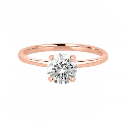 IGI Certified Lab Grown Diamond Hidden Halo Engagement Ring Round 1.00 ct. (E-F, VVS-VS) in 14k Rose Gold