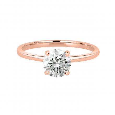 Lab Grown Diamond Hidden Halo Engagement Ring Round 1.00 ct. (E-F, VVS-VS) in 14k Rose Gold