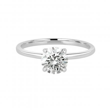 Lab Grown Diamond Hidden Halo Engagement Ring Round 1.00 ct. (E-F, VVS-VS) in 14k White Gold