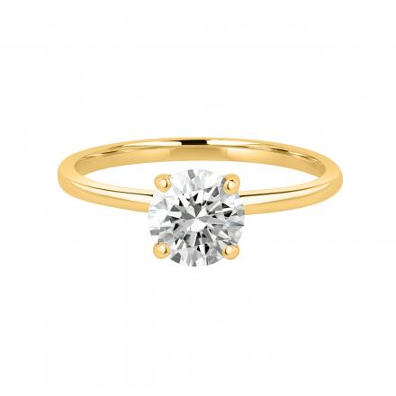 IGI Certified Lab Grown Diamond Hidden Halo Engagement Ring Round 1.00 ct. (E-F, VVS-VS) in 14k Yellow Gold