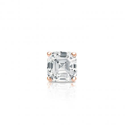 Natural Diamond Single Stud Earring Asscher 0.25 ct. tw. (I-J, I1) 14k Rose Gold 4-Prong Basket