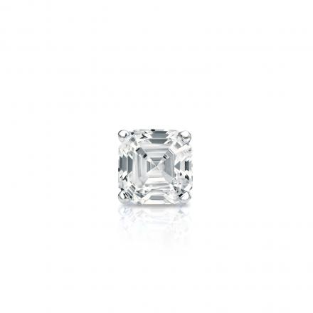 Natural Diamond Single Stud Earring Asscher 0.25 ct. tw. (I-J, I1) 18k White Gold 4-Prong Basket