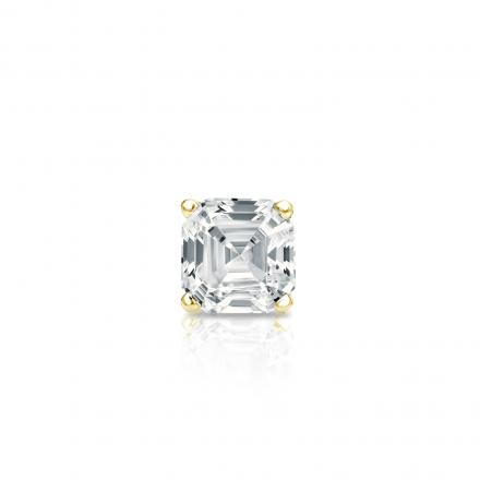 Natural Diamond Single Stud Earring Asscher 0.25 ct. tw. (I-J, I1) 14k Yellow Gold 4-Prong Basket
