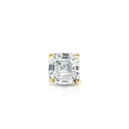 Natural Diamond Single Stud Earring Asscher 0.25 ct. tw. (I-J, I1) 14k Yellow Gold 4-Prong Martini