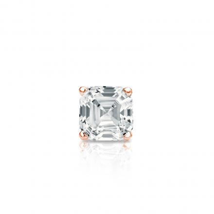 Natural Diamond Single Stud Earring Asscher 0.31 ct. tw. (I-J, I1-I2) 14k Rose Gold 4-Prong Basket