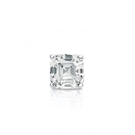 Natural Diamond Single Stud Earring Asscher 0.31 ct. tw. (H-I, SI1-SI2) 18k White Gold 4-Prong Basket