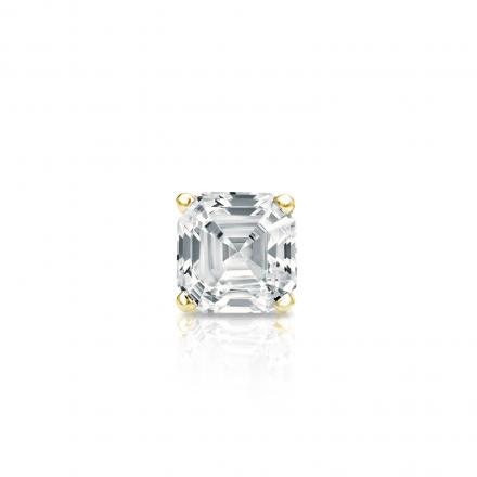 Natural Diamond Single Stud Earring Asscher 0.31 ct. tw. (H-I, SI1-SI2) 18k Yellow Gold 4-Prong Basket