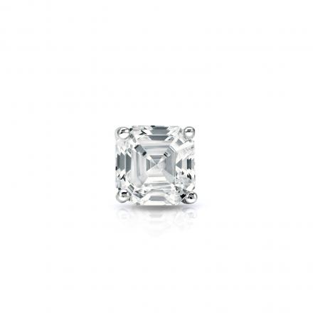Natural Diamond Single Stud Earring Asscher 0.31 ct. tw. (I-J, I1) 18k White Gold 4-Prong Martini