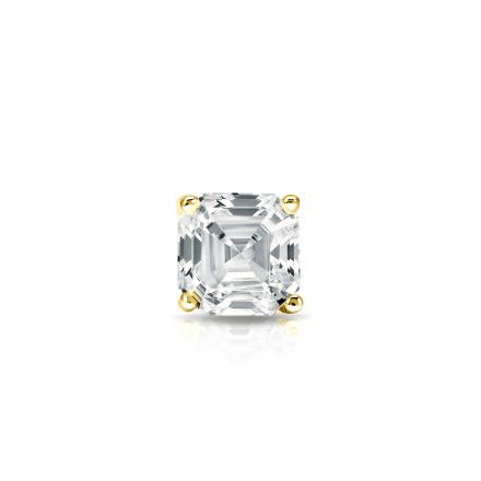 Natural Diamond Single Stud Earring Asscher 0.31 ct. tw. (I-J, I1) 14k Yellow Gold 4-Prong Martini