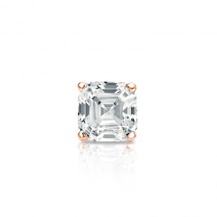 Natural Diamond Single Stud Earring Asscher 0.38 ct. tw. (H-I, SI1-SI2) 14k Rose Gold 4-Prong Basket