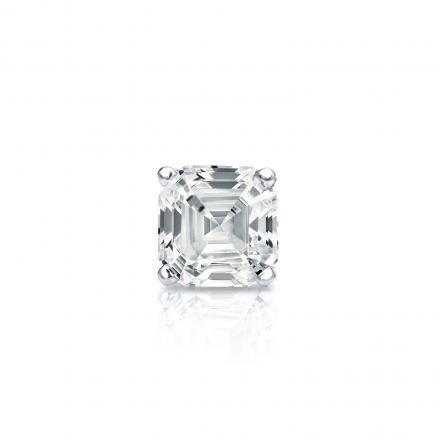 Natural Diamond Single Stud Earring Asscher 0.38 ct. tw. (I-J, I1-I2) 18k White Gold 4-Prong Basket