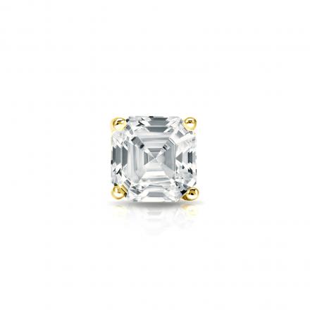 Natural Diamond Single Stud Earring Asscher 0.38 ct. tw. (H-I, SI1-SI2) 14k Yellow Gold 4-Prong Martini
