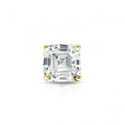 Natural Diamond Single Stud Earring Asscher 0.50 ct. tw. (H-I, SI1-SI2) 14k Yellow Gold 4-Prong Martini