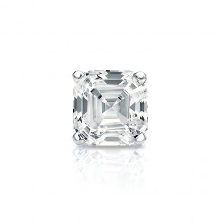 Natural Diamond Single Stud Earring Asscher 0.75 ct. tw. (H-I, SI1-SI2) 18k White Gold 4-Prong Basket
