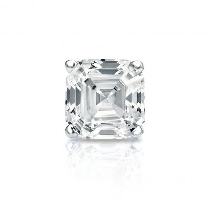 Natural Diamond Single Stud Earring Asscher 1.00 ct. tw. (I-J, I1-I2) 18k White Gold 4-Prong Basket