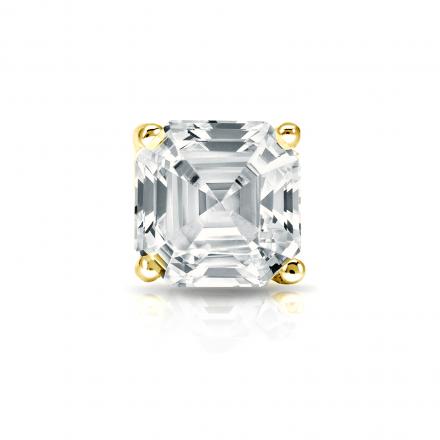 Natural Diamond Single Stud Earring Asscher 1.00 ct. tw. (H-I, SI1-SI2) 14k Yellow Gold 4-Prong Martini