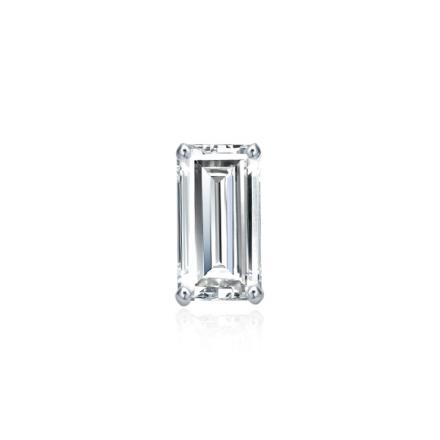 Lab Grown Diamond Single Stud Earring Baguette 0.25 ct. tw. (F, VS) 18k White Gold 4-Prong Basket