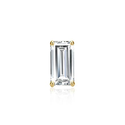 Lab Grown Diamond Single Stud Earring Baguette 0.25 ct. tw. (F, VS) 14k Yellow Gold 4-Prong Basket