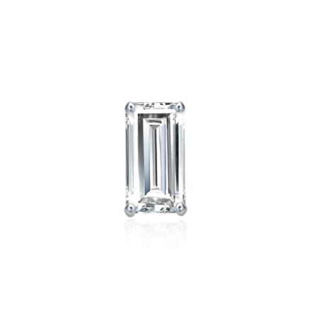 Lab Grown Diamond Single Stud Earring Baguette 0.50 ct. tw. (F-G, VS) 14k White Gold 4-Prong Basket