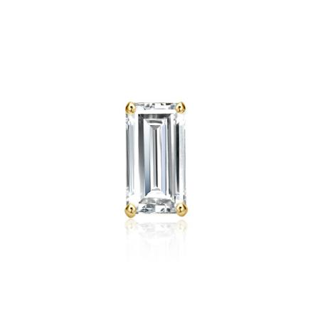 Lab Grown Diamond Single Stud Earring Baguette 0.50 ct. tw. (F-G, VS) 18k Yellow Gold 4-Prong Basket