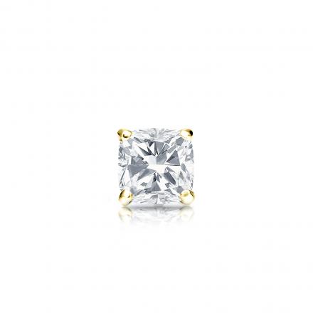 Natural Diamond Single Stud Earring Cushion 0.25 ct. tw. (G-H, VS1-VS2) 18k Yellow Gold 4-Prong Martini