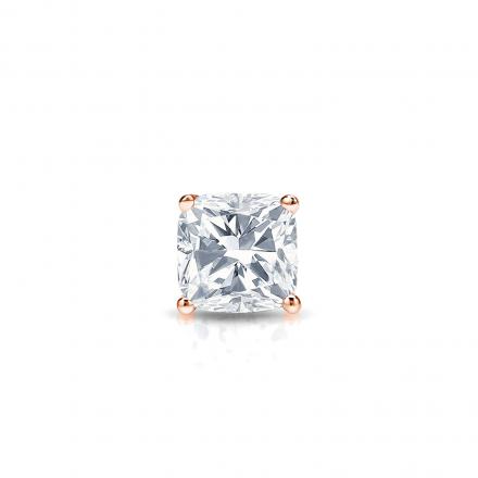 Natural Diamond Single Stud Earring Cushion 0.31 ct. tw. (H-I, SI1-SI2) 14k Rose Gold 4-Prong Basket