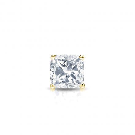 Natural Diamond Single Stud Earring Cushion 0.31 ct. tw. (H-I, SI1-SI2) 14k Yellow Gold 4-Prong Basket