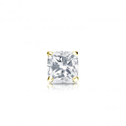 Natural Diamond Single Stud Earring Cushion 0.31 ct. tw. (I-J, I1-I2) 14k Yellow Gold 4-Prong Martini