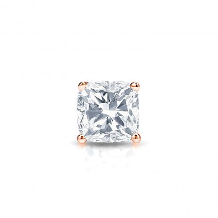 Natural Diamond Single Stud Earring Cushion 0.38 ct. tw. (I-J, I1-I2) 14k Rose Gold 4-Prong Basket