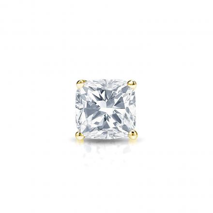 Natural Diamond Single Stud Earring Cushion 0.38 ct. tw. (G-H, VS1-VS2) 14k Yellow Gold 4-Prong Basket